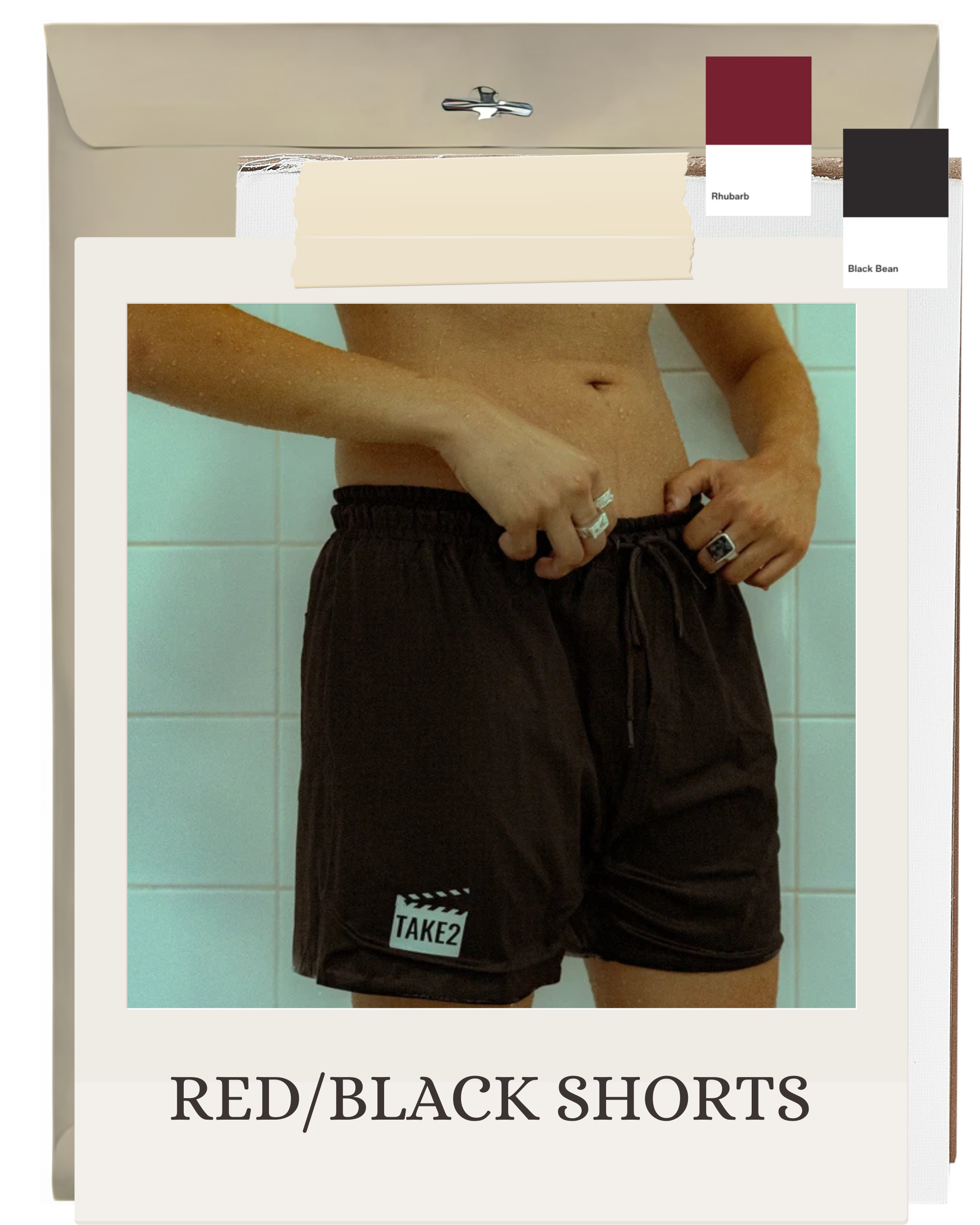 RED/BLACK BOARD-SHORTS